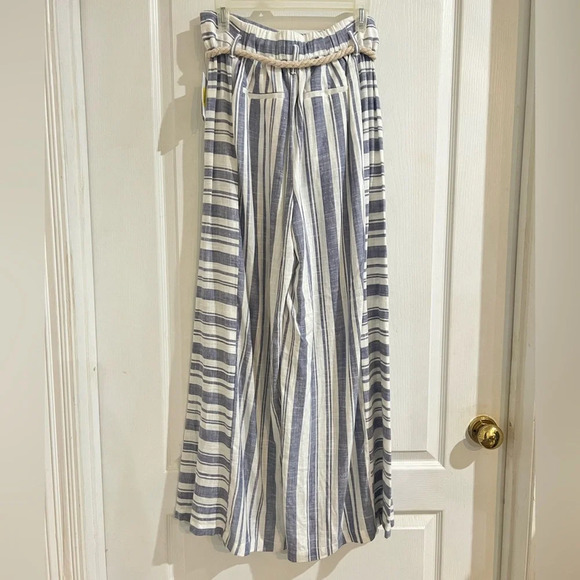 FINAL PRICE NWT Chelsea & Theodore Linen Blend Wide Leg Striped Pants - Picture 7 of 12
